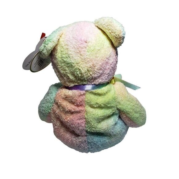Ty Beanie Babies GROOVY 1999 Retired Bear Rainbow Color Stuffed 9" Plush - Picture 3 of 8